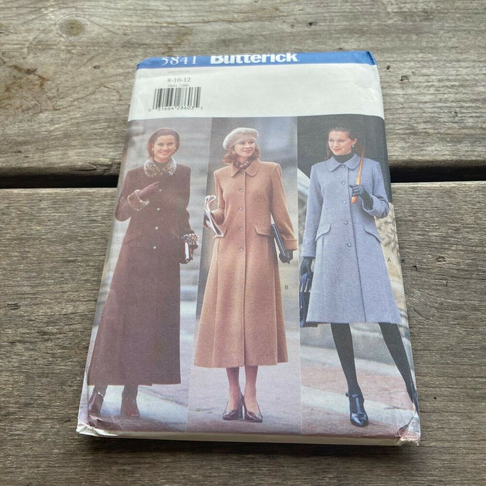 Butterick 5841‎ Womens Princess Kate 3 Length Dress Coat Size 8 10 12 Uncut FF